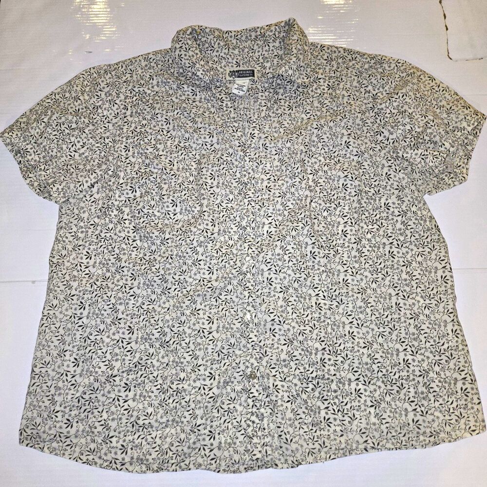 Vintagr Route 66 Original Clothing Co Womens 1X Button Up Shirt Short Sleeve